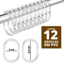 1 Cortina Box Banheiro Antimofo Ganchos 180X180 Pev Es M01