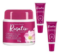 1 Creme Facial Clareador Rosa Mosqueta 55g + 2 Creme Regenerador Olhos 15g