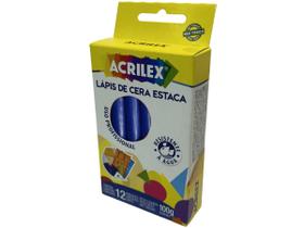 1 Cx Lápis De Cera Estaca Azul - Acrilex 1 Cx Lápis De Cera Estaca Azul - Acrilex
