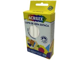 1 Cx Lápis De Cera Estaca Branco - Acrilex 1 Cx Lápis De Cera Estaca Branco - Acrilex
