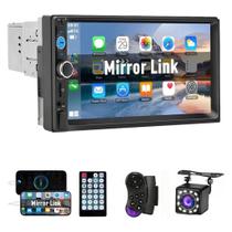 1 Din Som Automotivo Fnbrli Mirrorlink 7 In BT Com Câmera