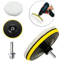 1 Disco Prato 5 Polegadas 125mm + 1 Boina Lã + 1 Adaptador M14 KaQi