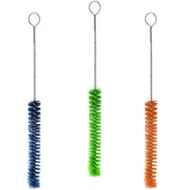 1 Escova Lava Mamadeira / Garrafa De Nylon Cabo Metal 28X2Cm