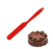 1 Espátula De Confeiteiro Em Silicone Vermelho Para Bolos 24,5cm