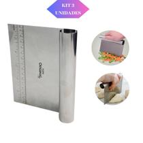 1 Espátula Em Inox Prática Raspador De Massa Com Cabo Tubular 15cm