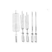 1 Espeto Grelha + 4 Espetos Espada P/churrasqueira Giratória