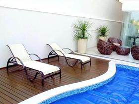 1 Espreguiçadeira De Alumínio Para Piscina Encosto Regulável