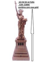 1 Estátua da Liberdade eua decorativa BRONZE IGUAL FOTO 1 - combina com rose gold Tamanho Grande Com 18 Cm - DECORARJ