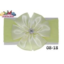 1 Faixa Cabelo C/Laço Infantil Bebê Meia De Seda Mod 08