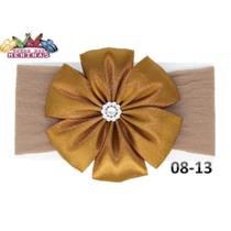 1 Faixa Cabelo C/Laço Infantil Bebê Meia De Seda Mod 08