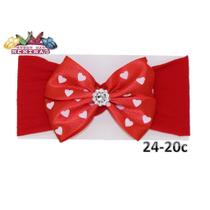 1 Faixa Cabelo C/Laço Infantil Bebê Meia De Seda Mod 24