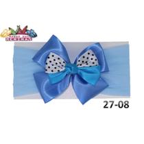 1 Faixa Cabelo C/Laço Infantil Bebê Meia De Seda Mod 27