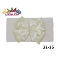 1 Faixa Cabelo C/Laço Infantil Bebê Meia De Seda Mod 31
