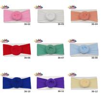 1 Faixa Cabelo C/Laço Infantil Bebê Meia De Seda Mod Zoe