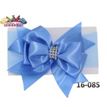 1 Faixa Cabelo Com Laço Infantil Bebe Meia De Seda Mod 16