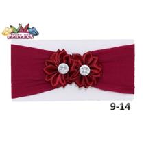 1 Faixa Cabelo Meia Seda Bebê 2 Flor Rn