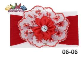 1 Faixa Cabelo Meia Seda Bebê Bordado Inglês Rn