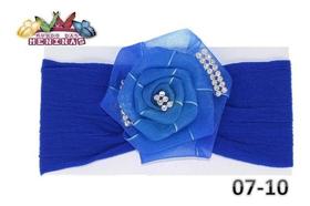 1 Faixa Cabelo Meia Seda Bebê Flor Strass Rn