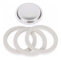 1 Filtro Para Cafeteira Italiana 6 Xícaras + 3 Borracha 1 Filtro Para Cafeteira Italiana 6 Xícaras + 3 Borracha