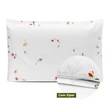 1 Fronha Avulsa 70cmx50cm Com Zíper Percal 180 Fios Estampado