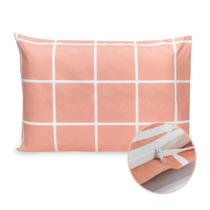 1 Fronha Avulsa Estampada 90x50cm C/ Zíper 400 Fios Toque Acetinado Percal Flex