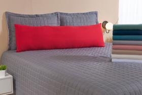 1 Fronha Para Travesseiro de Corpo Xuxão Vermelha 1,27 x 0,37 Com Zíper Percal Flex 400 fios