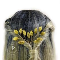 1 Grampo Cabelo Noiva Arranjo Penteado Dourado Grinalda G5