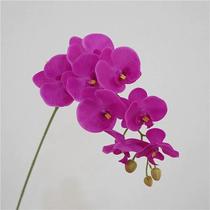 1 Haste De Orquídea Artificial Silicone Para Decorações 69cm
