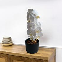 1 Haste de Orquídea Branca phalaenopsis Artificial 100cm Flor com Folhagem Ideal para Sala e Escritório DE1324 1 Haste de Orquídea Branca phalaenopsis Artificial 100cm Flor com Folhagem Ideal para Sala e Escritório DE1324