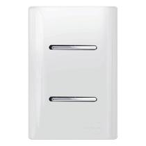 1 Interruptor Simples +1 Interruptor Paralelo Horizontal Cromado com Placa 4x2 Branco 12007 Nova