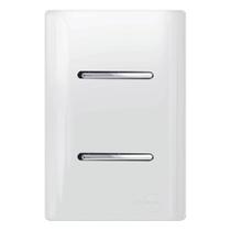 1 Interruptor Simples +1 Interruptor Paralelo Horizontal Cromado com Placa 4X2 Branco - 12007 - NOVARA