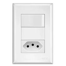 1 Interruptor Simples 16a + 1 Tomada 20a Evidence Fame 4x2 1 Interruptor Simples 16a + 1 Tomada 20a Evidence Fame 4x2