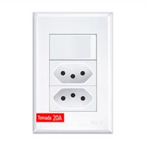 1 Interruptor Simples E 2 Tomada 2p+t 20a/250v Fame