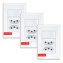 1 Interruptor Simples E 2 Tomada 2p+t 20a De Encaixe Kit 3 1 Interruptor Simples E 2 Tomada 2p+t 20a De Encaixe Kit 3