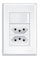 1 Interruptor Simples e 2 Tomada Padrão 2p+T 10a Evidence - FAME