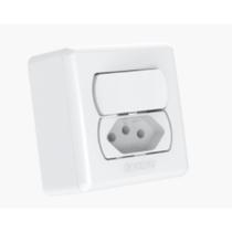 1 Interruptor +Tomada 2P+T 20A 250V Branca Enerbras