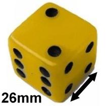 1 Jogo De Dado 26mm (2,6cm) Amarelo Mostarda EJ Games 1 Jogo De Dado 26mm (2,6cm) Amarelo Mostarda EJ Games