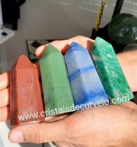 1 kg de Pontas de Quartzo Azul Sextavadas e Lapidadas para Revenda em Atacado