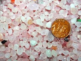 1 Kg de Quartzo Rosa Rolado - Pedra Natural de Areia 1 a 5 mm - Classe C