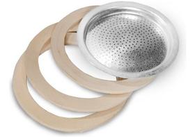 1 Kit C/3 Borrachas+ 1 Filtro P/cafeteira Italiana 6 Xícaras 1 Kit C/3 Borrachas+ 1 Filtro P/cafeteira Italiana 6 Xícaras