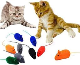 1 KIT com 3 pequenos ratos para gato brinquedo - housedesign