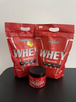 1 Kit integral - 2 whey baunilha e morango 900g + creatina 150g