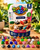 1 Kit Miniaturas Articuladas 3d Animais Zooytoys3D 5 unidades 1 Kit Miniaturas Articuladas 3d Animais Zooytoys3D 5 unidades