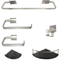 1 Kit Para Banheiro Luxo Cairo Vidro Modelado Fumê