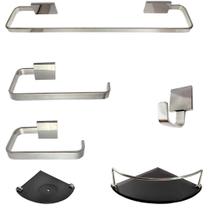 1 Kit Para Banheiro Luxo Cairo Vidro Modelado Fumê 1 Kit Para Banheiro Luxo Cairo Vidro Modelado Fumê