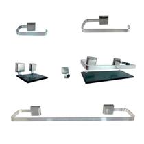 1 Kit Para Banheiro Luxo de Alumínio Vidro Fumê 1 Kit Para Banheiro Luxo de Alumínio Vidro Fumê