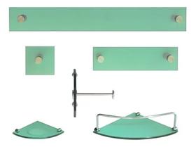 1 Kit Para Banheiro Mod Em Cor Verde