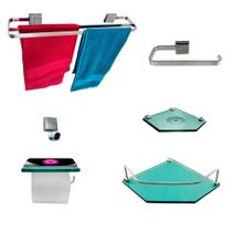 1 Kit Para Banheiro Valquíria Diamante Max Vidro Verde