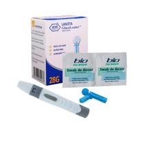 1 Lancetador + 100 Lancetas Twist + 1 Caixa De Álcool Swab kit diabetes glicose - Glucoleader