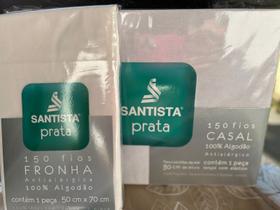 1 Lençol Casal C/elastico E 2 Fronhas - Santista Prata 150